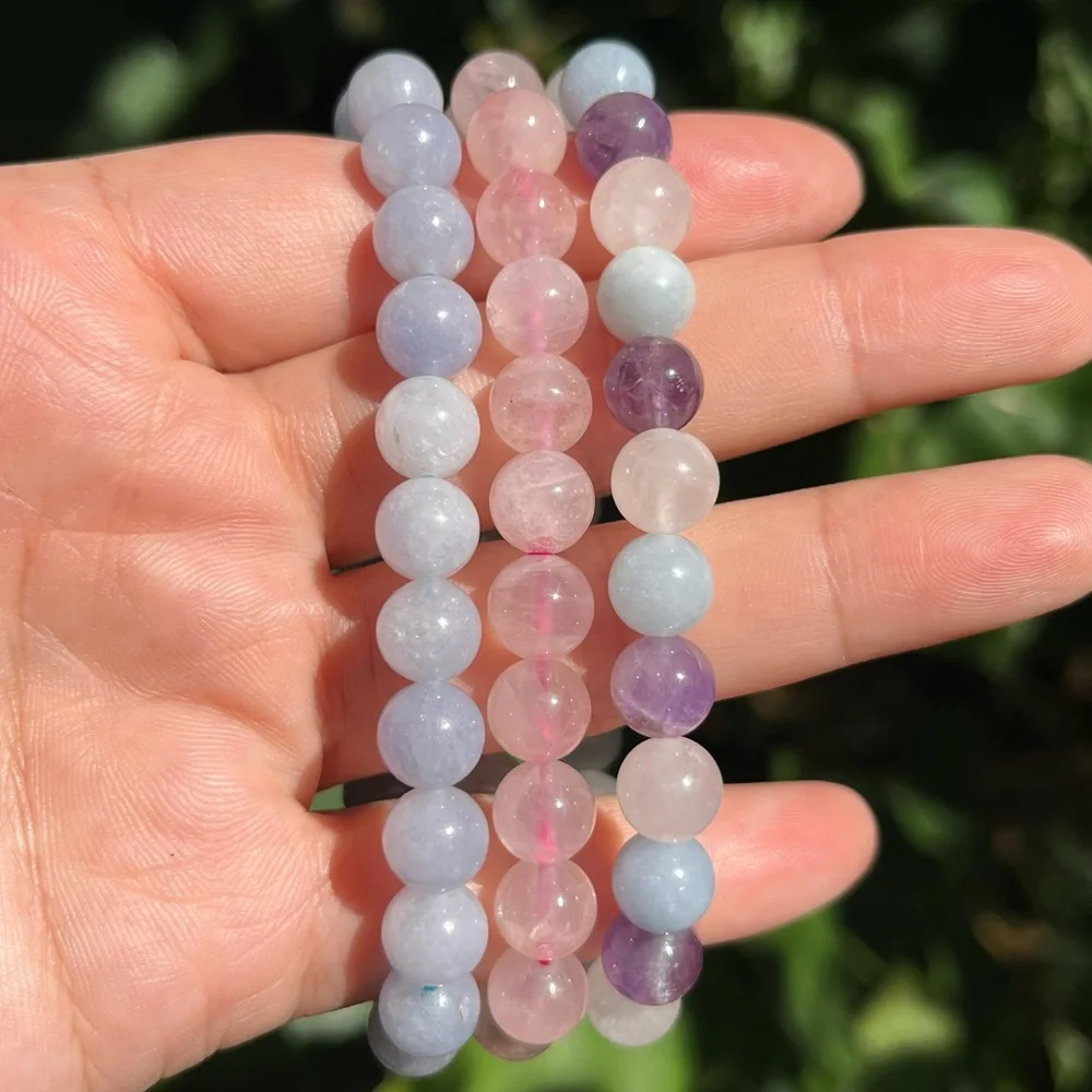 8mm‎ Dainty blue Multistone bracelet set